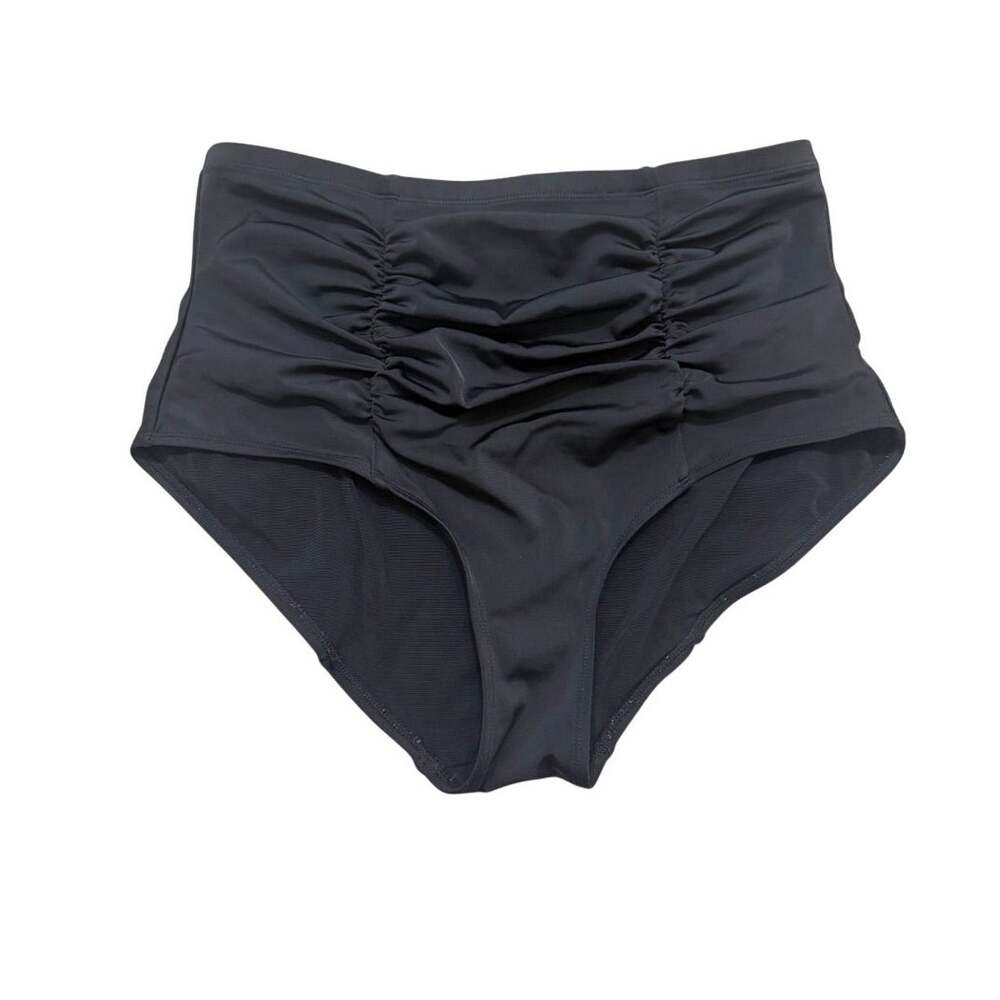 Torrid 1 ruched high waist retro pin up swim bikini bottom SW2 3692